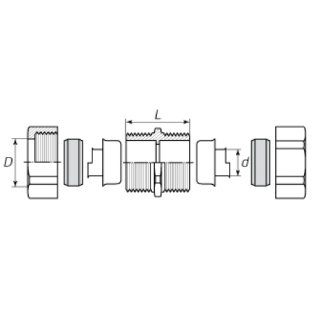 КВТ Муфта соединиетльная СММ 32 металлорукав-металлорукав 61400 KVT КВТ Муфта соединиетльная СММ 32 металлорукав-металлорукав 61400 KVT