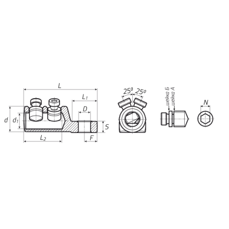 КВТ Наконечник болтовой 2НБЕ-35–150/240 (мин партия 5 шт.) 65835 KVT КВТ Наконечник болтовой 2НБЕ-35–150/240 (мин партия 5 шт.) 65835 KVT