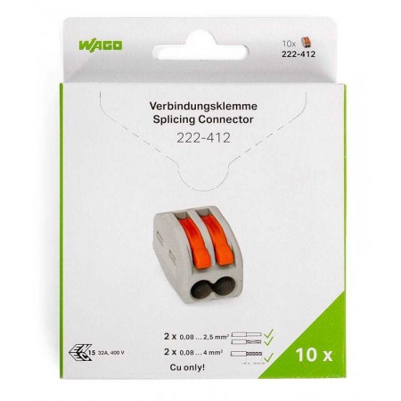 КВТ Клеммы WAGO 222-412/996-010 (2Х2,5мм2) (блистер 10шт.) 86576 KVT КВТ Клеммы WAGO 222-412/996-010 (2Х2,5мм2) (блистер 10шт.) 86576 KVT