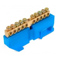 КВТ Шина N "ноль" на DIN-изол ШНИ-6х9-10 (син) (мин партия 10 шт.) 87190 KVT